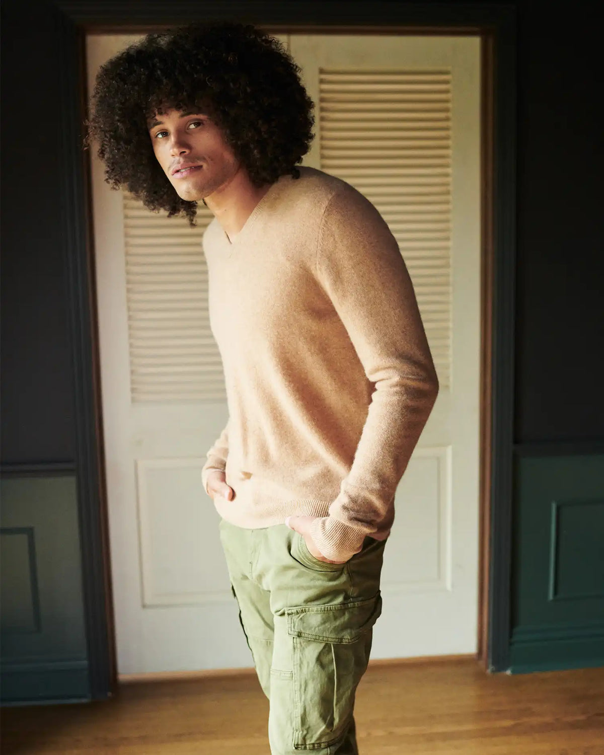 Mongolian Spring Cashmere V-Neck Sweater