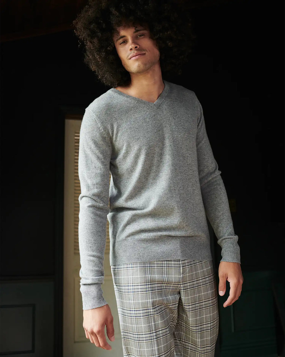 Mongolian Spring Cashmere V-Neck Sweater