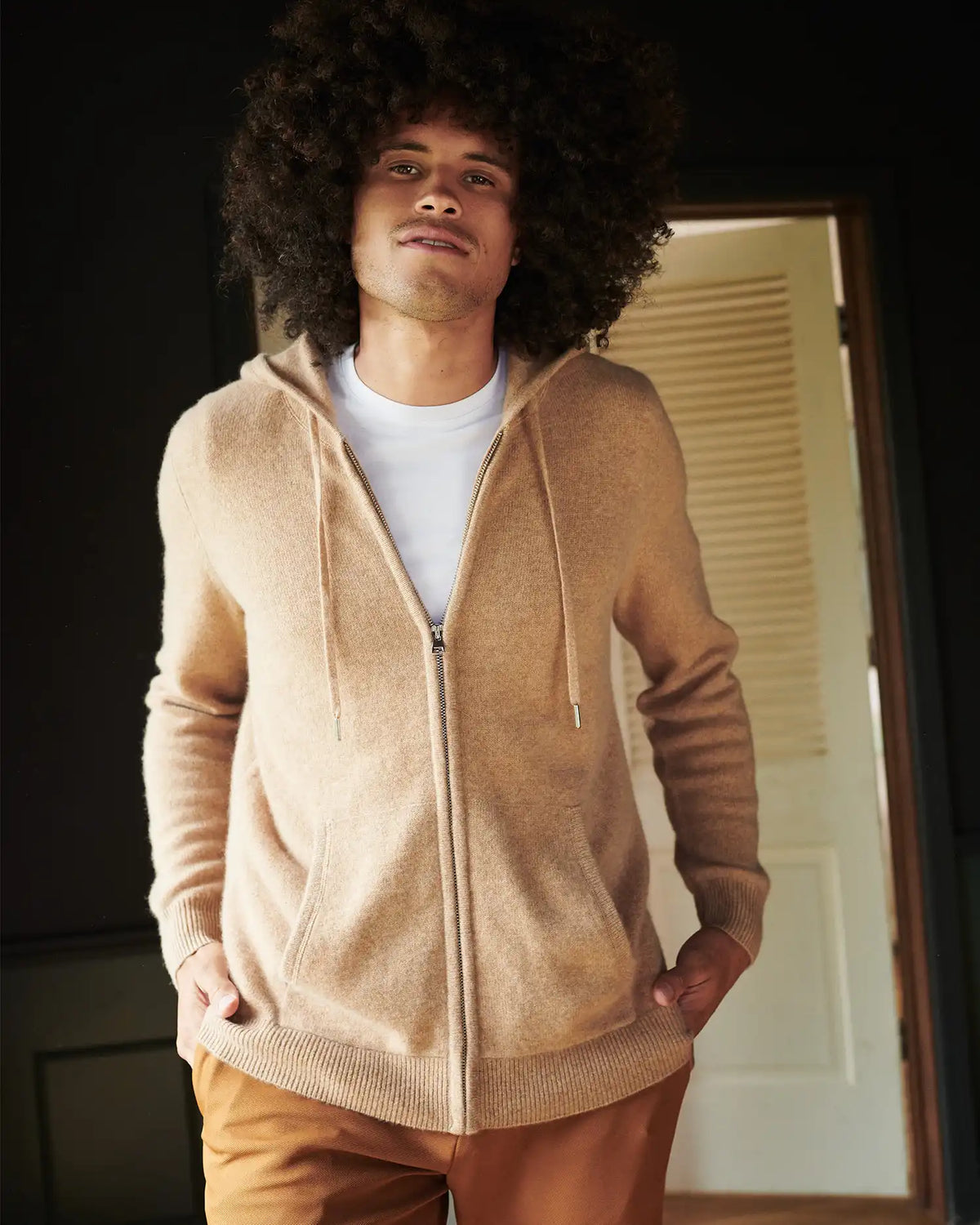 Mongolian Cashmere Full-Zip Hoodie