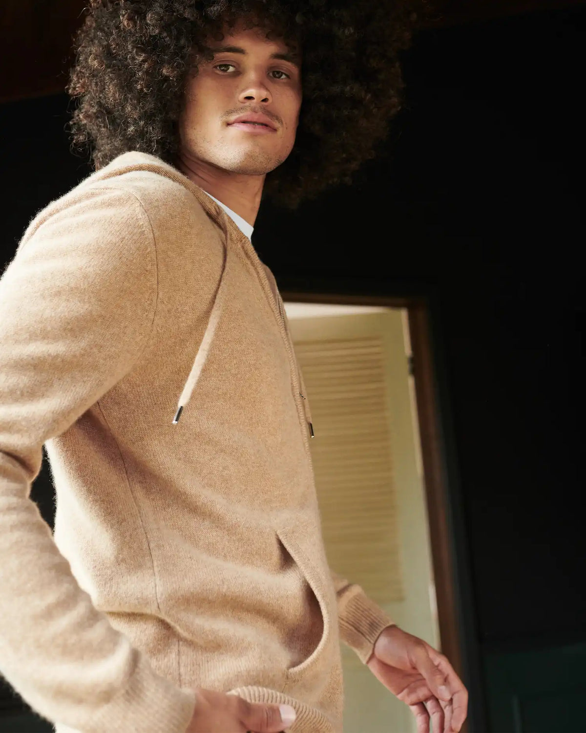 Mongolian Spring Cashmere Full-Zip Hoodie