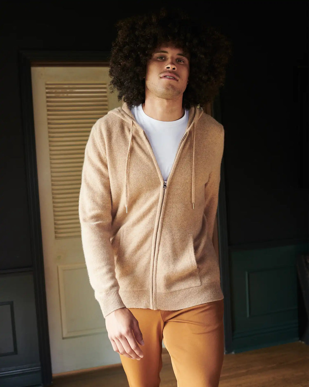 Mongolian Cashmere Full-Zip Hoodie