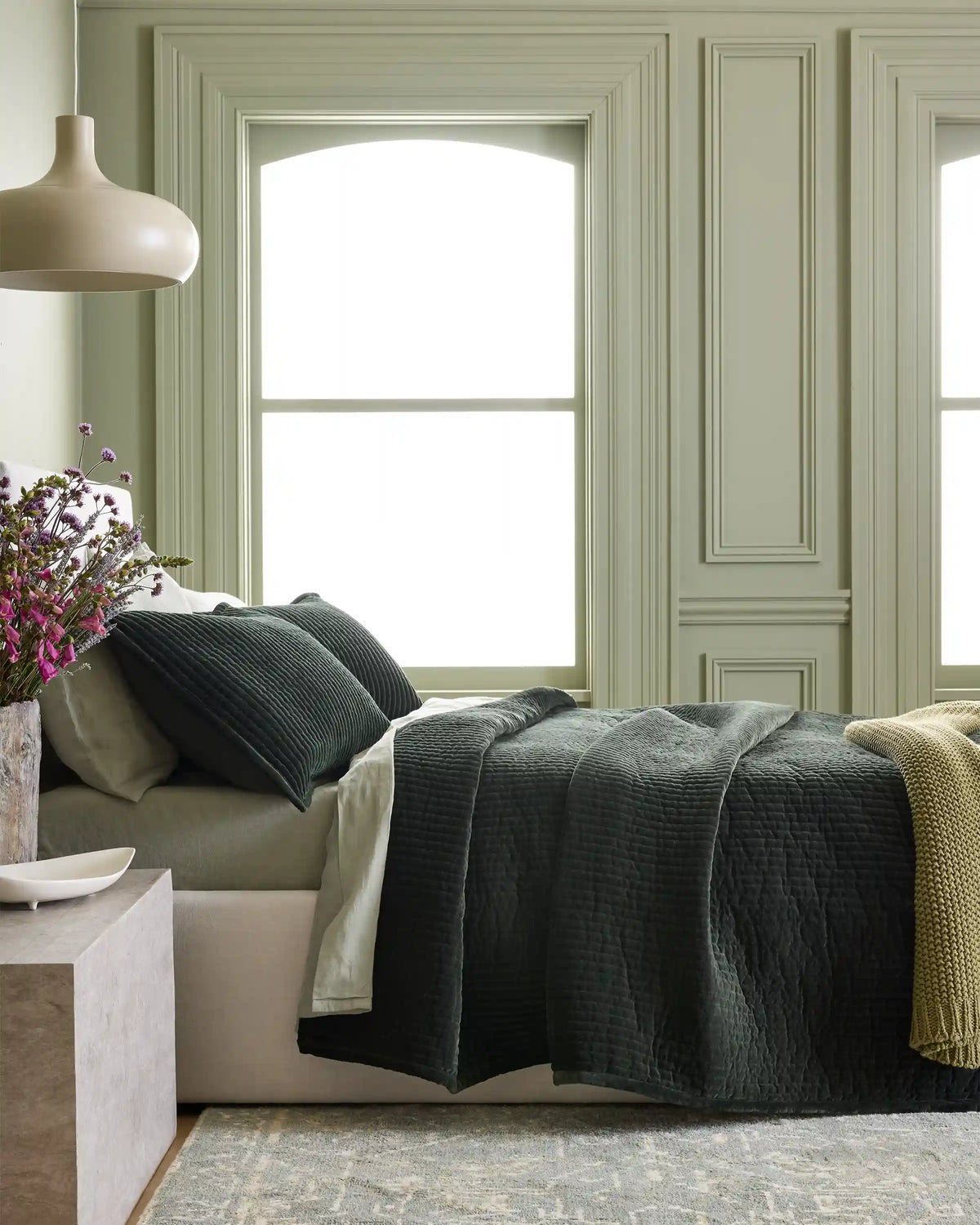 Cotton Velvet Vertical Channel Quilt