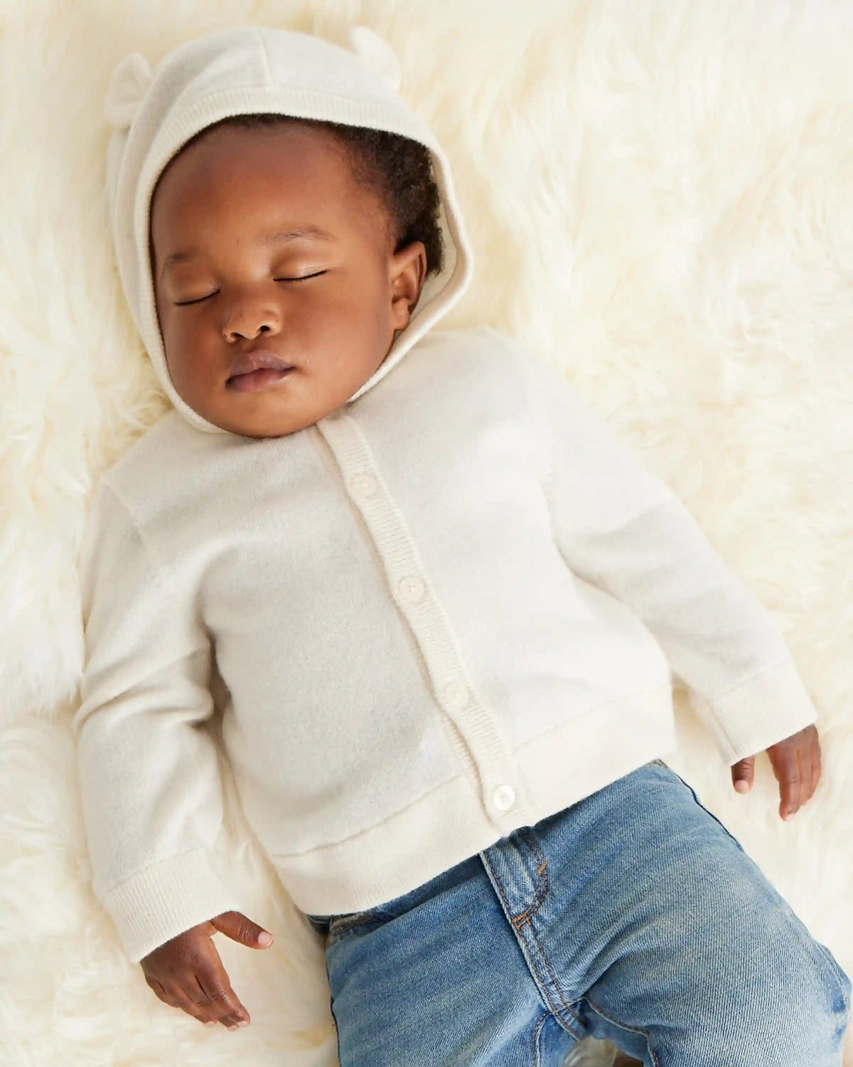 Washable Cashmere Hooded Cardigan