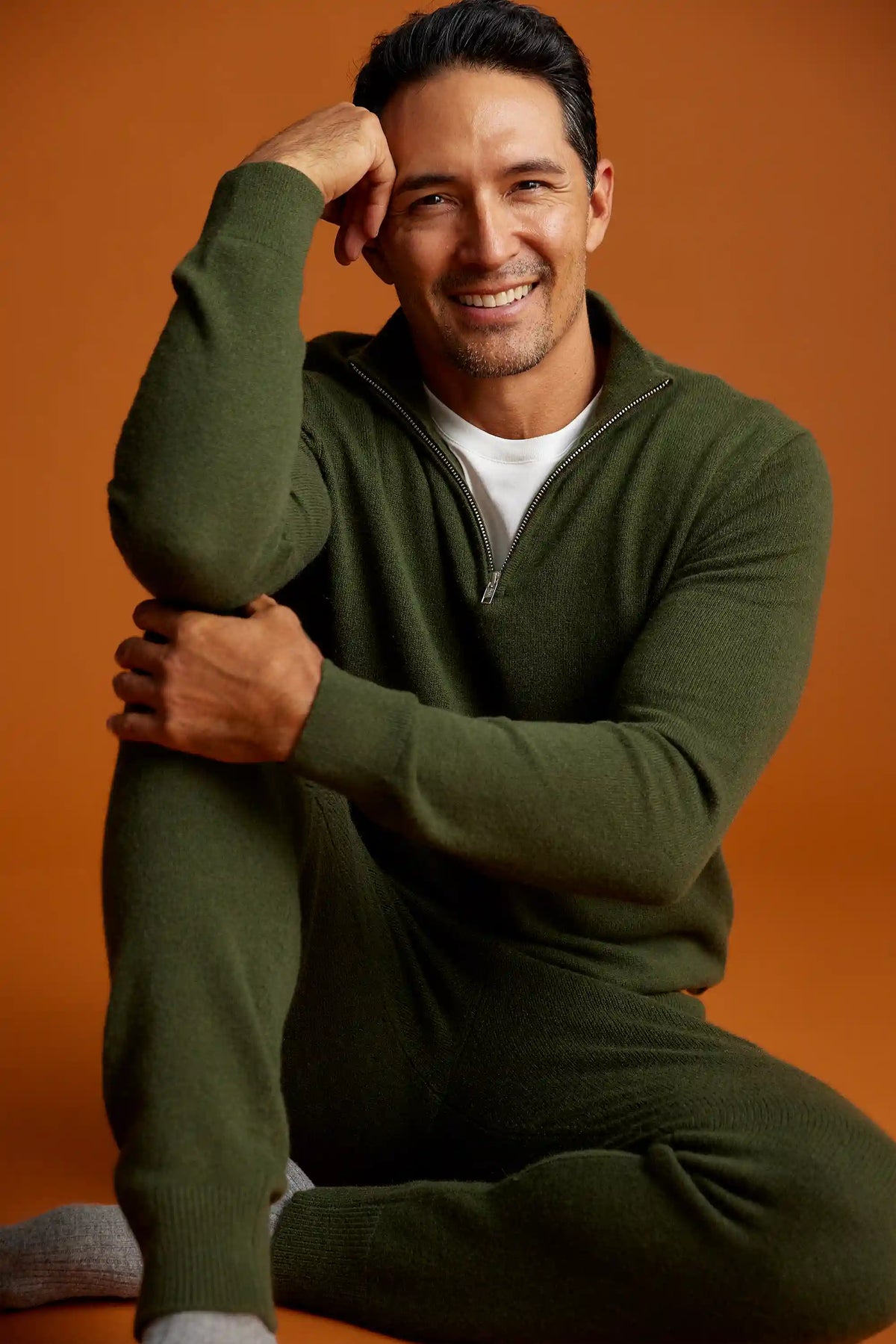 Mongolian Spring Cashmere Quarter Zip Sweater