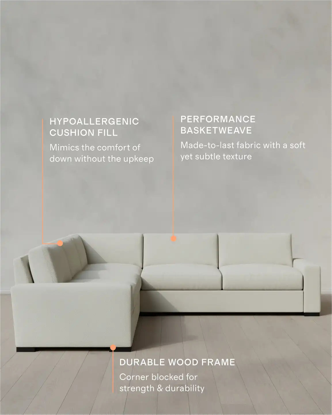 Stillman L Sectional in Performance Basketweave