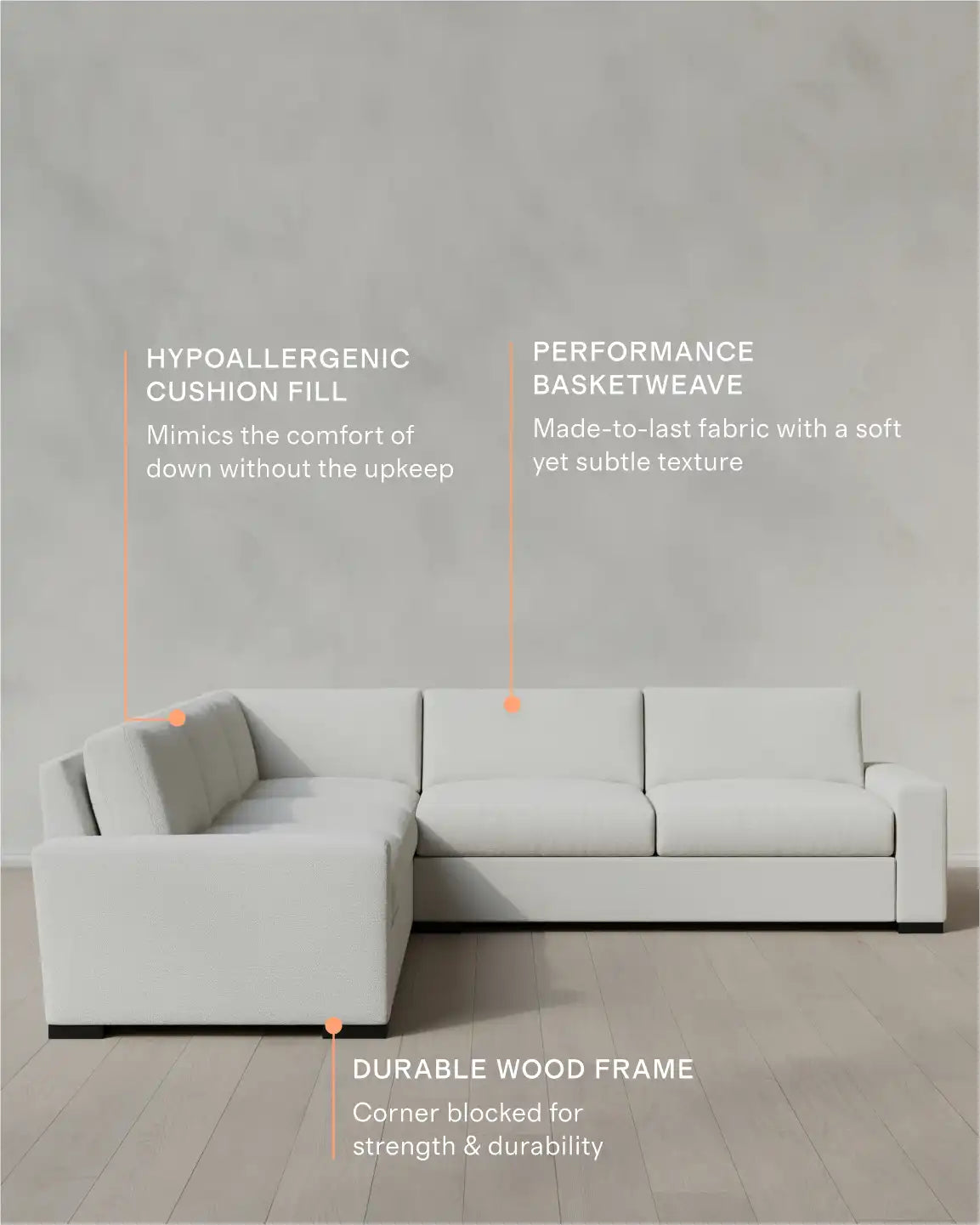 Stillman L Sectional in Performance Basketweave