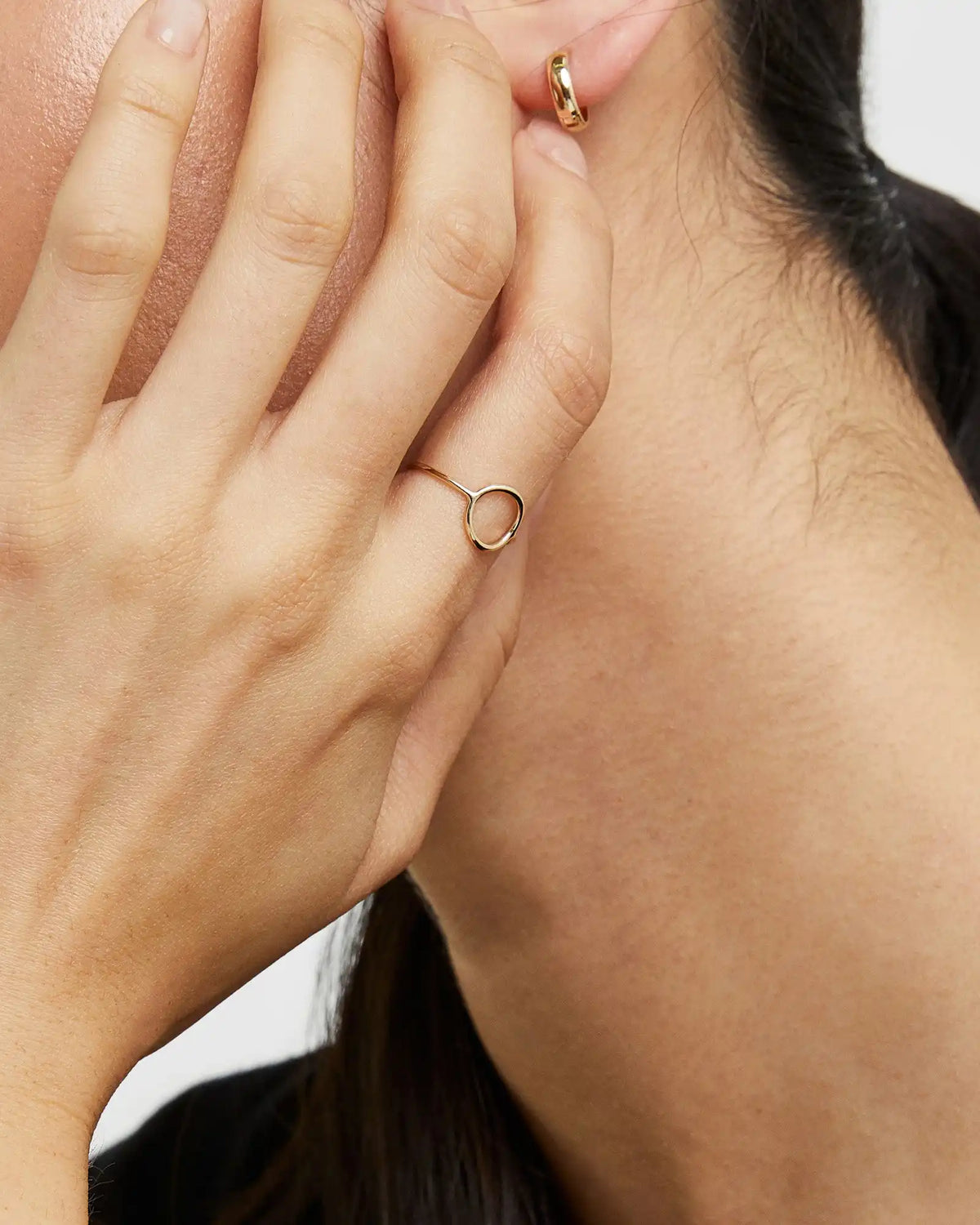 14K Gold Circle Ring