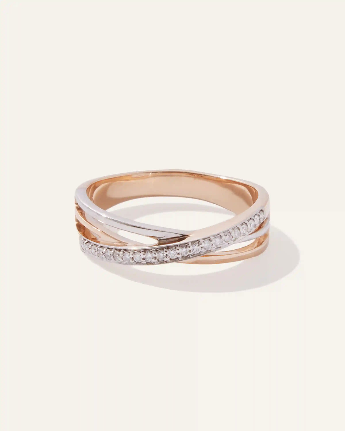14K Gold Diamond Orbit Ring