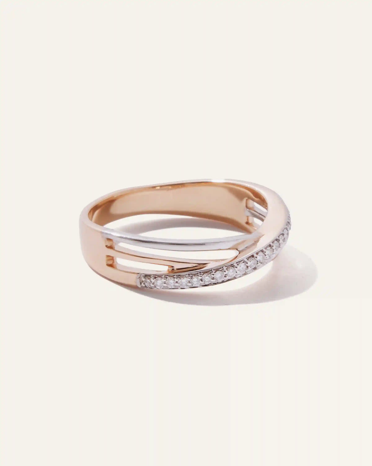 14K Gold Diamond Orbit Ring