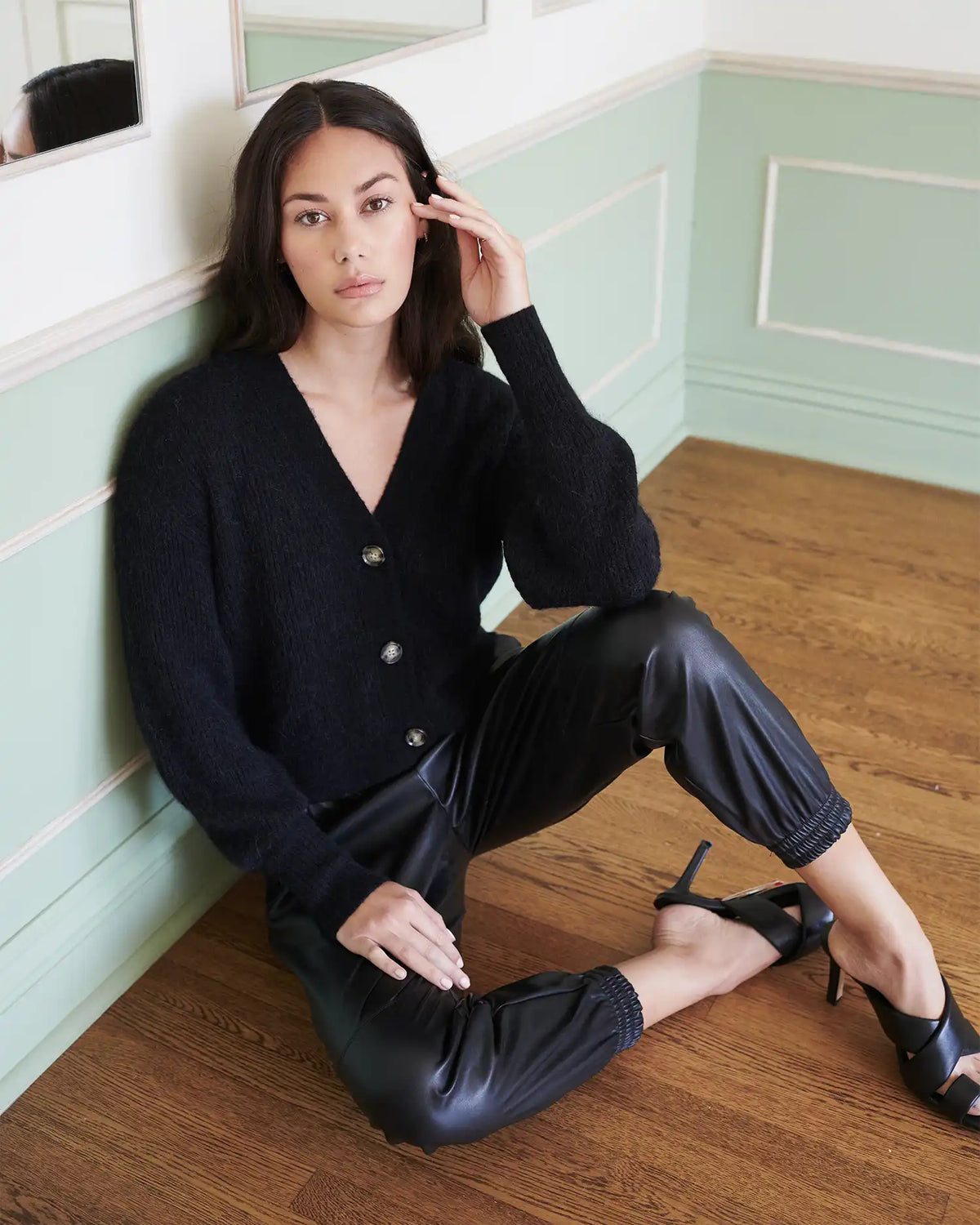 Baby Alpaca-Wool Cropped Cardigan