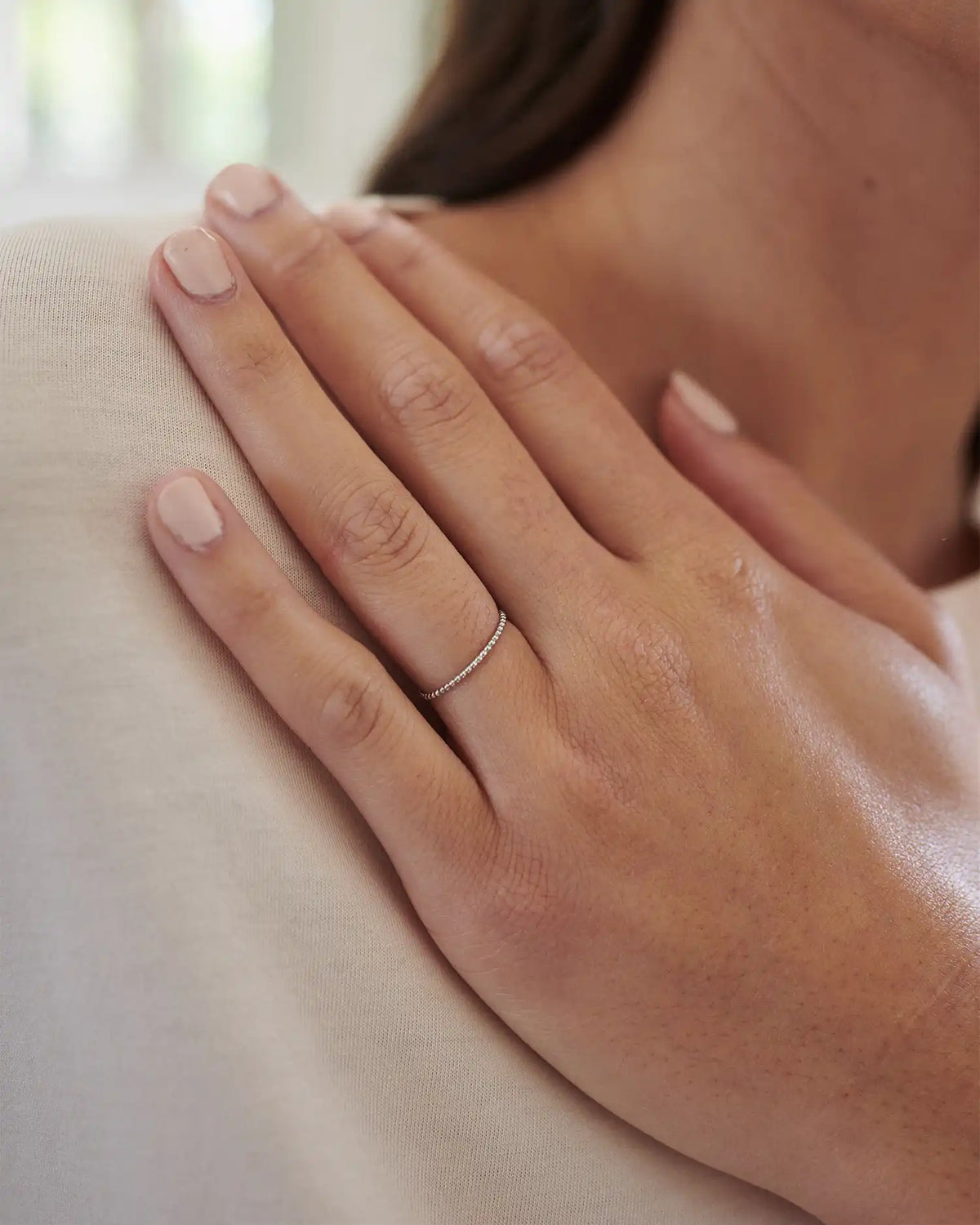 14K Gold Beaded Ring