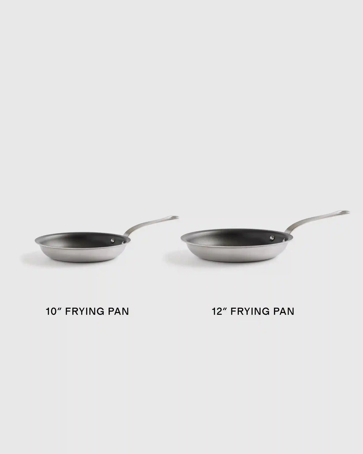 5-Ply Stainless Steel Nonstick Cookware: 2-Piece Frying Pan Set: 8" & 10"