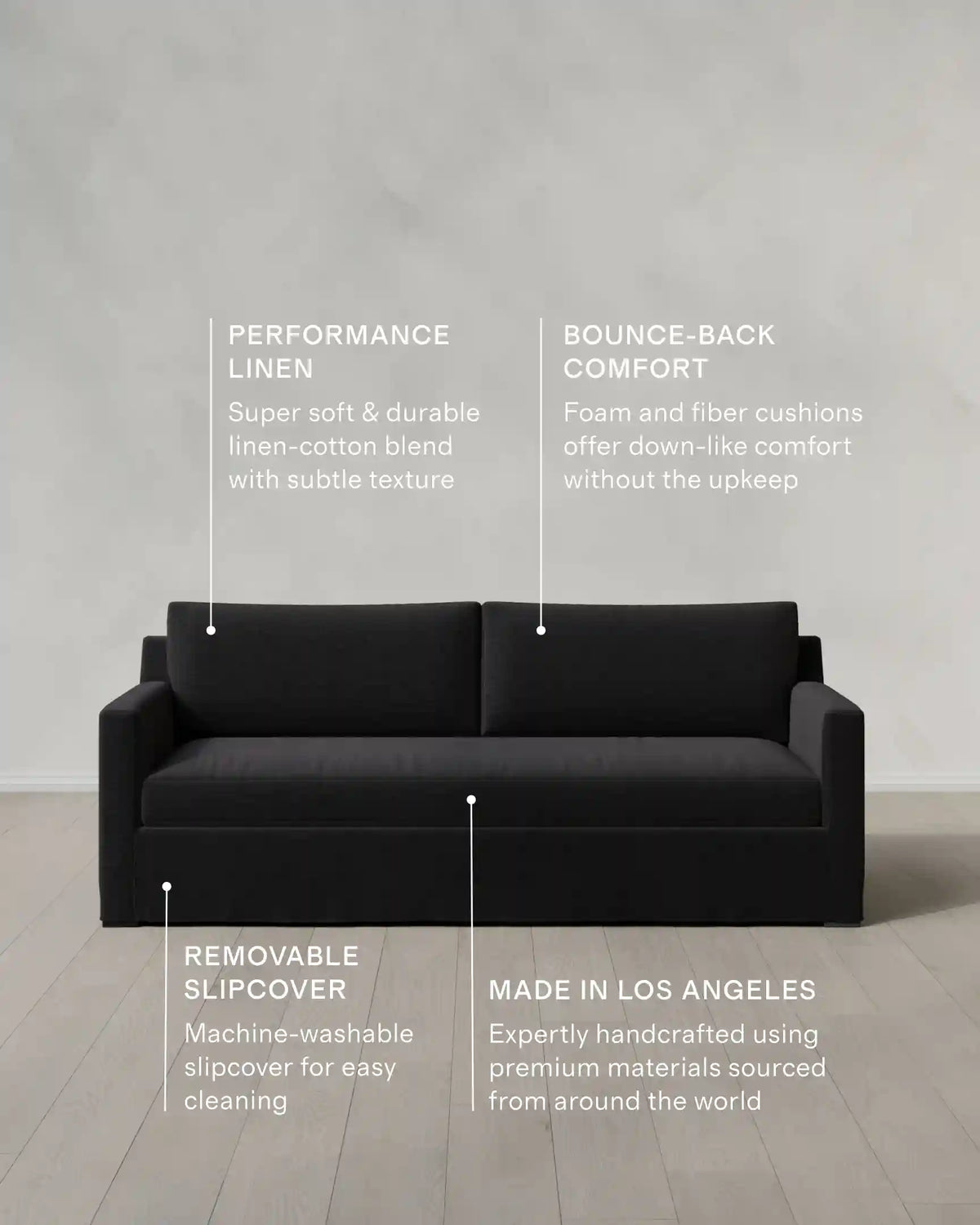 Ellery Slipcover Sofa in Performance Linen