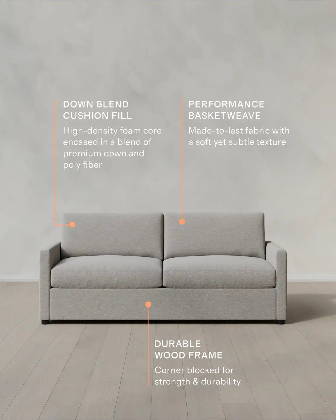 Brennan Sofa in Performance Basketweave