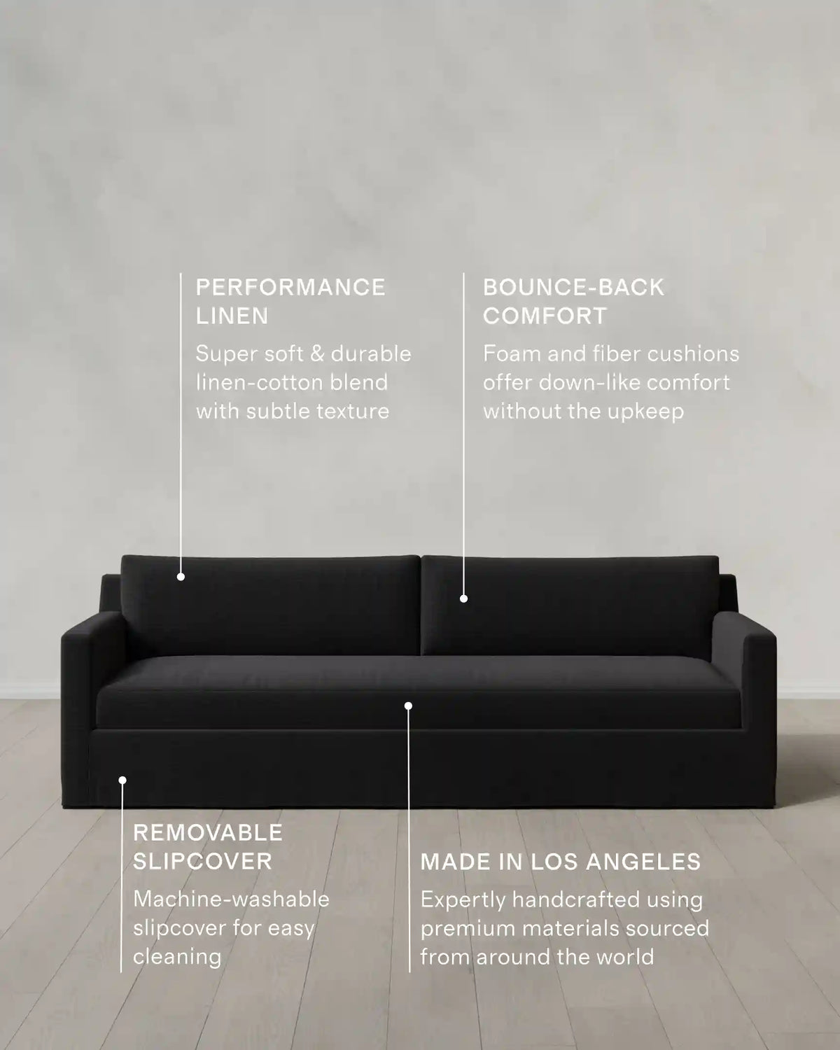 Ellery Slipcover Sofa in Performance Linen