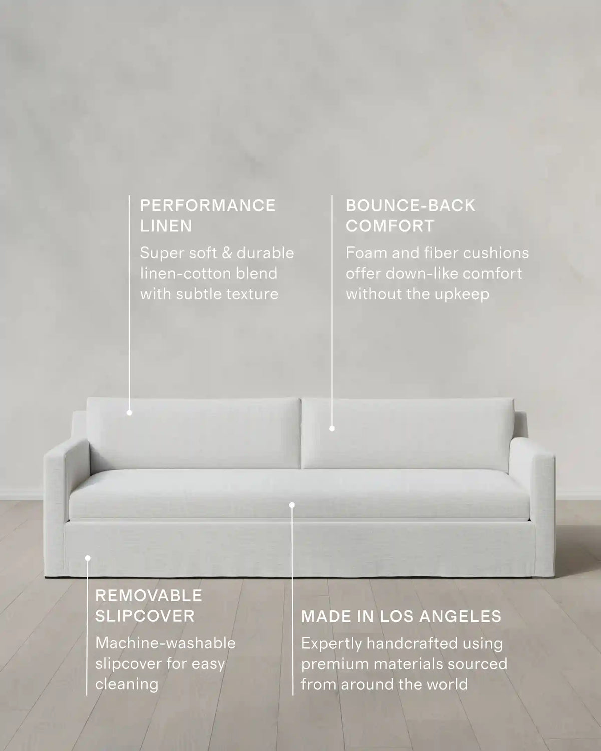 Ellery Slipcover Sofa in Performance Linen