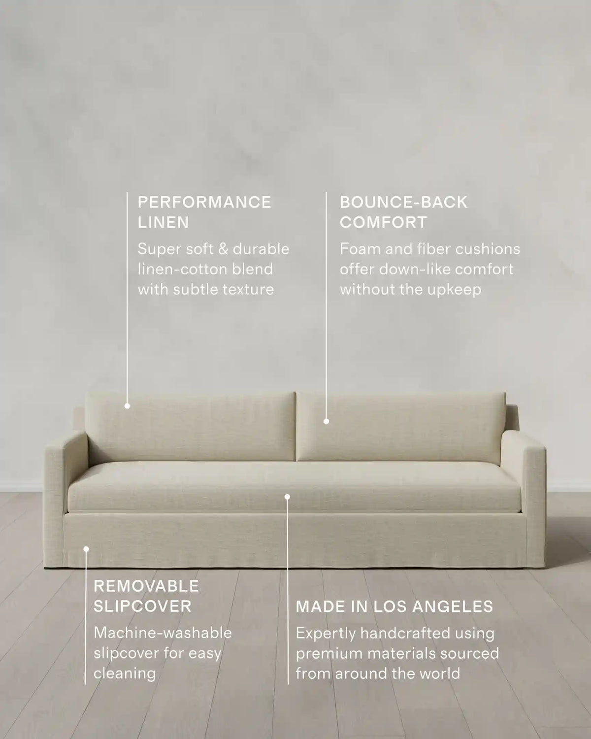 Ellery Slipcover Sofa in Performance Linen
