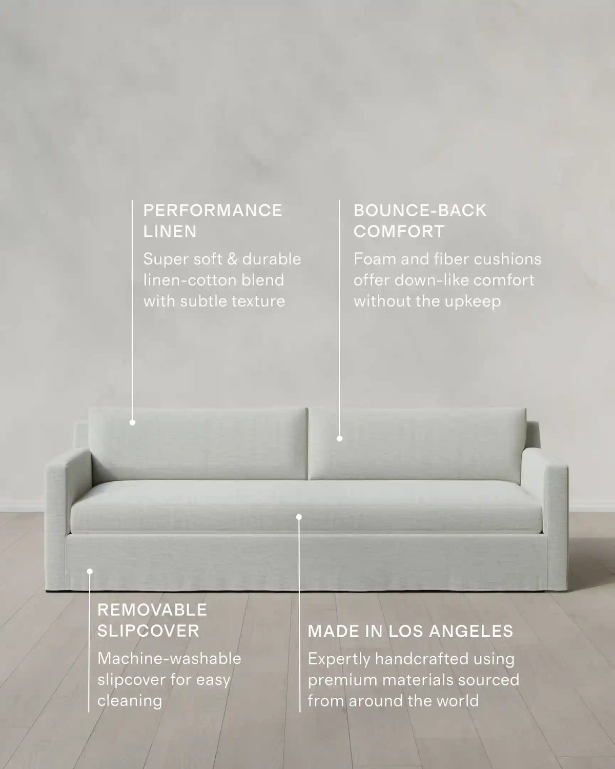 Ellery Slipcover Sofa in Performance Linen