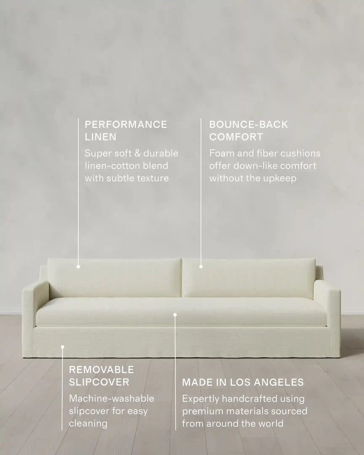 Ellery Slipcover Sofa in Performance Linen