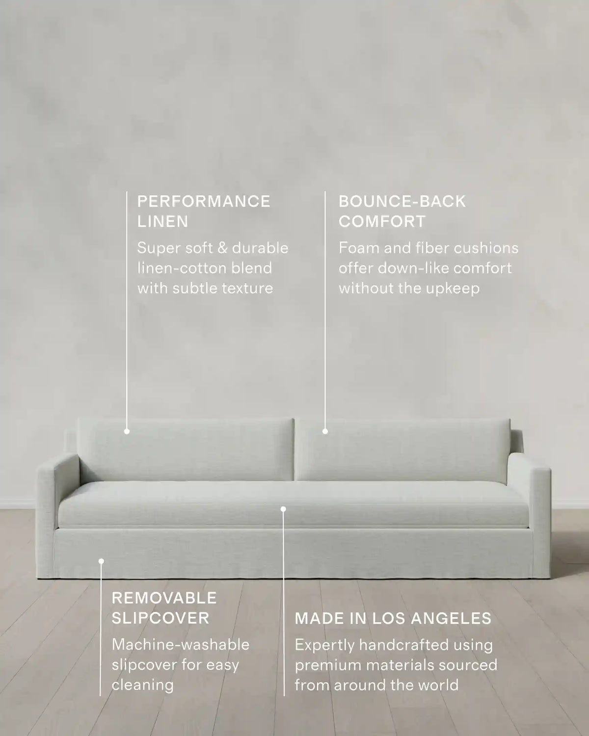 Ellery Slipcover Sofa in Performance Linen