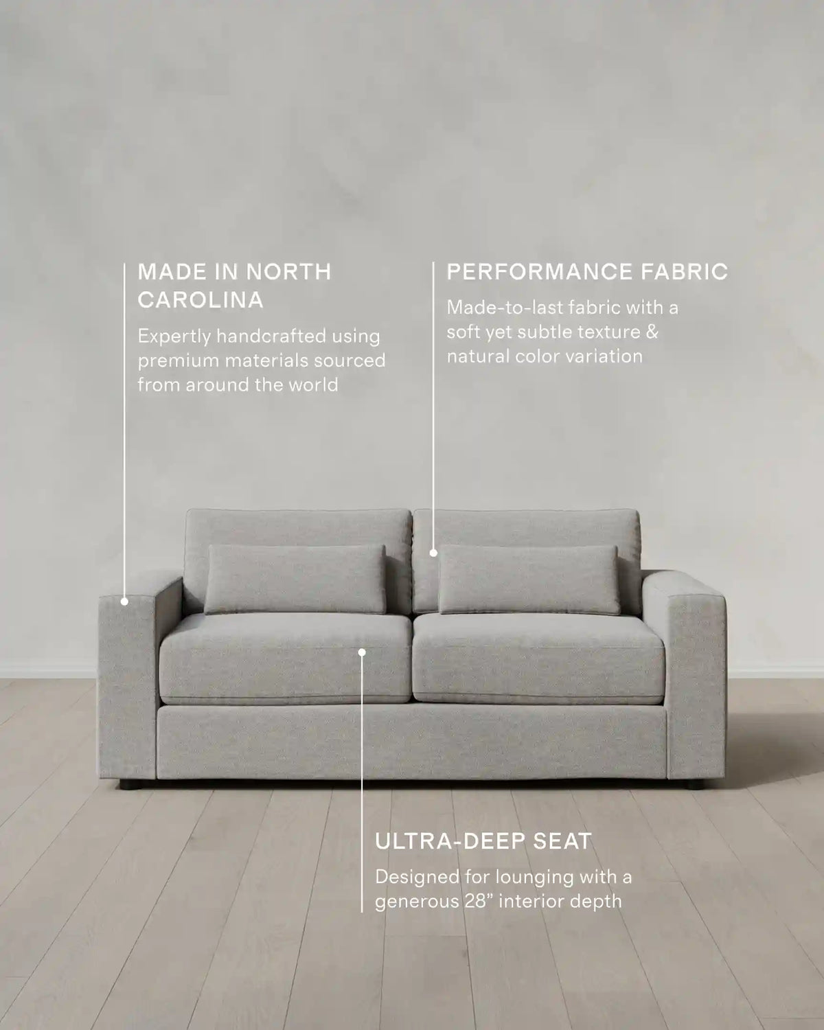 Ashford Deep Seat Sofa in Performance Basketweave