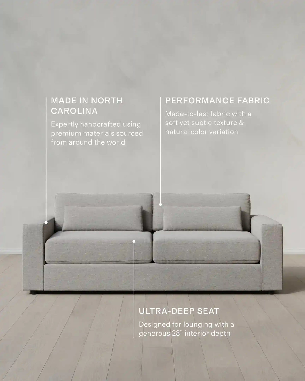 Ashford Deep Seat Sofa in Performance Basketweave