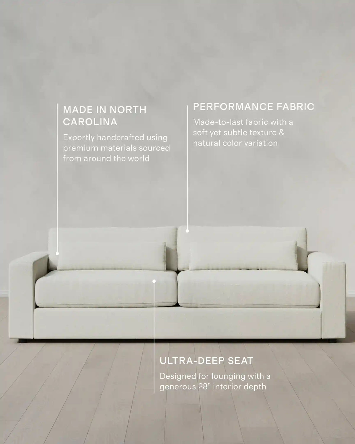 Ashford Deep Seat Sofa in Performance Basketweave