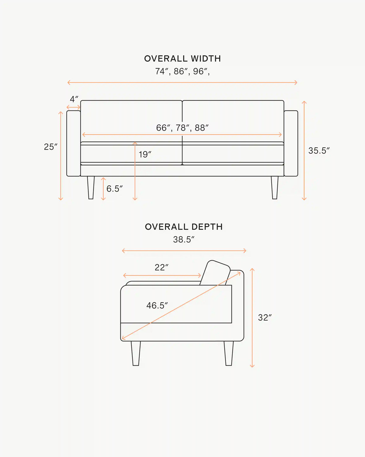 Atlas Midcentury Sofa in Performance Velvet