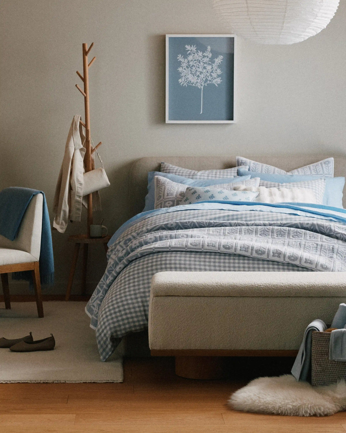 European Linen Gingham Duvet Cover Set