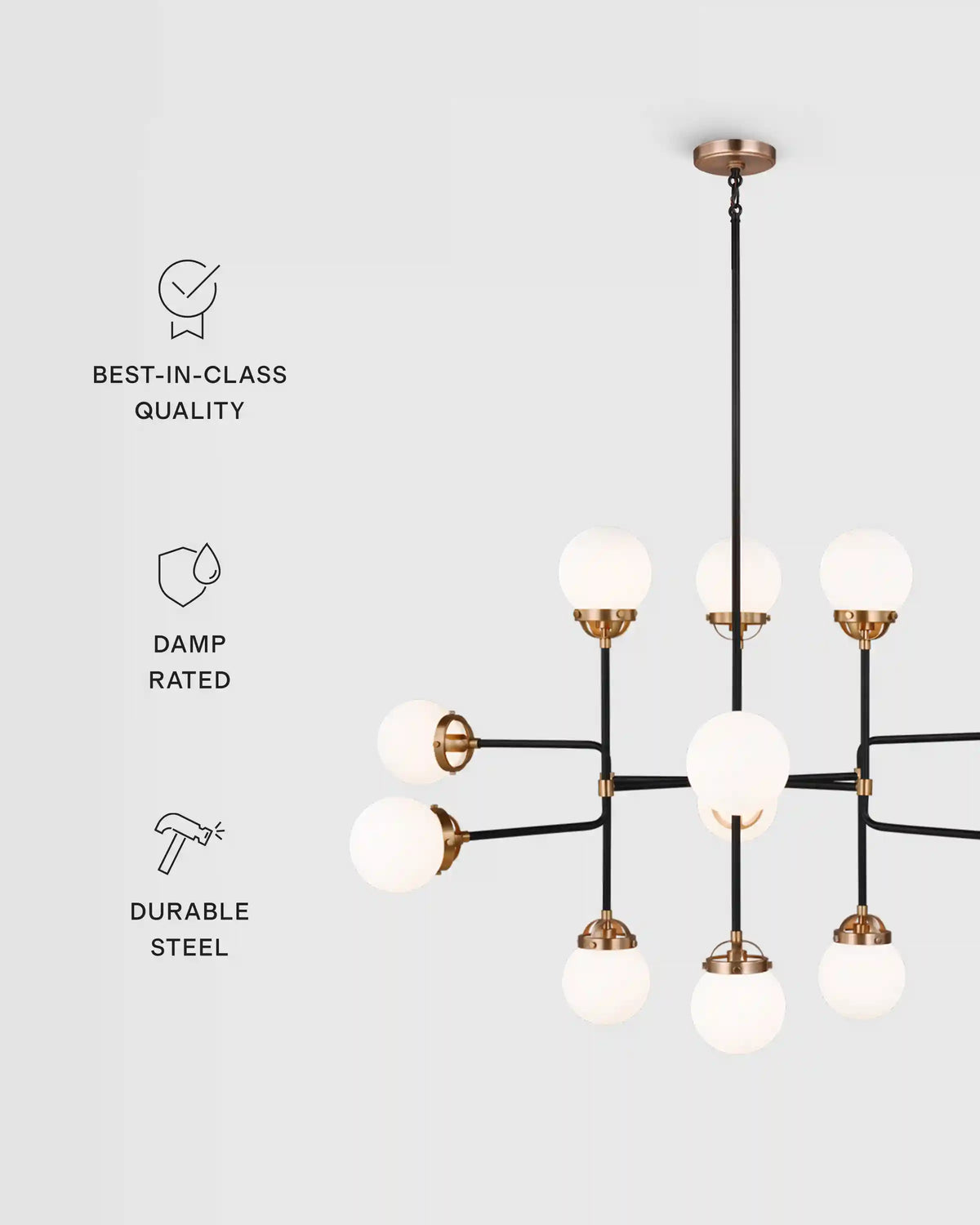 Multi Globe Steel Chandelier