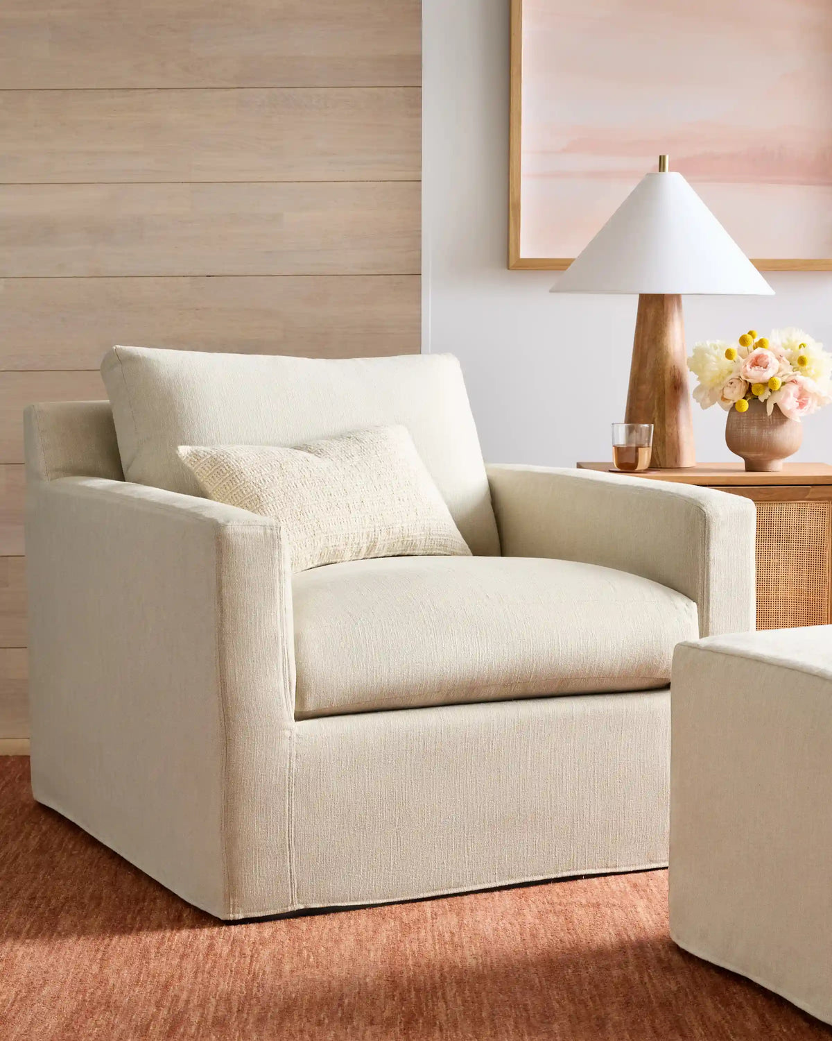 Ellery Slipcover Chair in Performance Linen