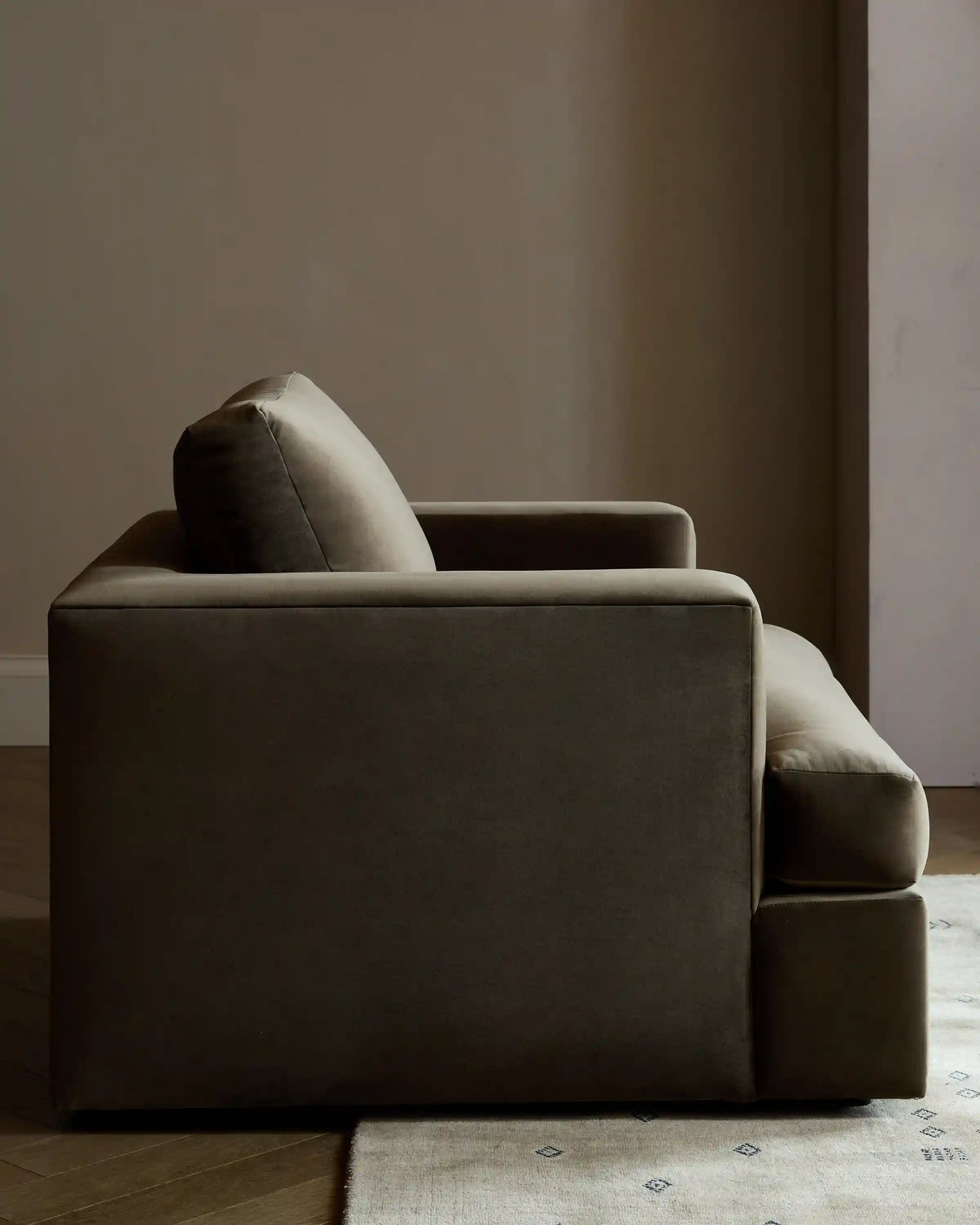 Sierra Curved Arm Accent Chair in Performance Velvet
