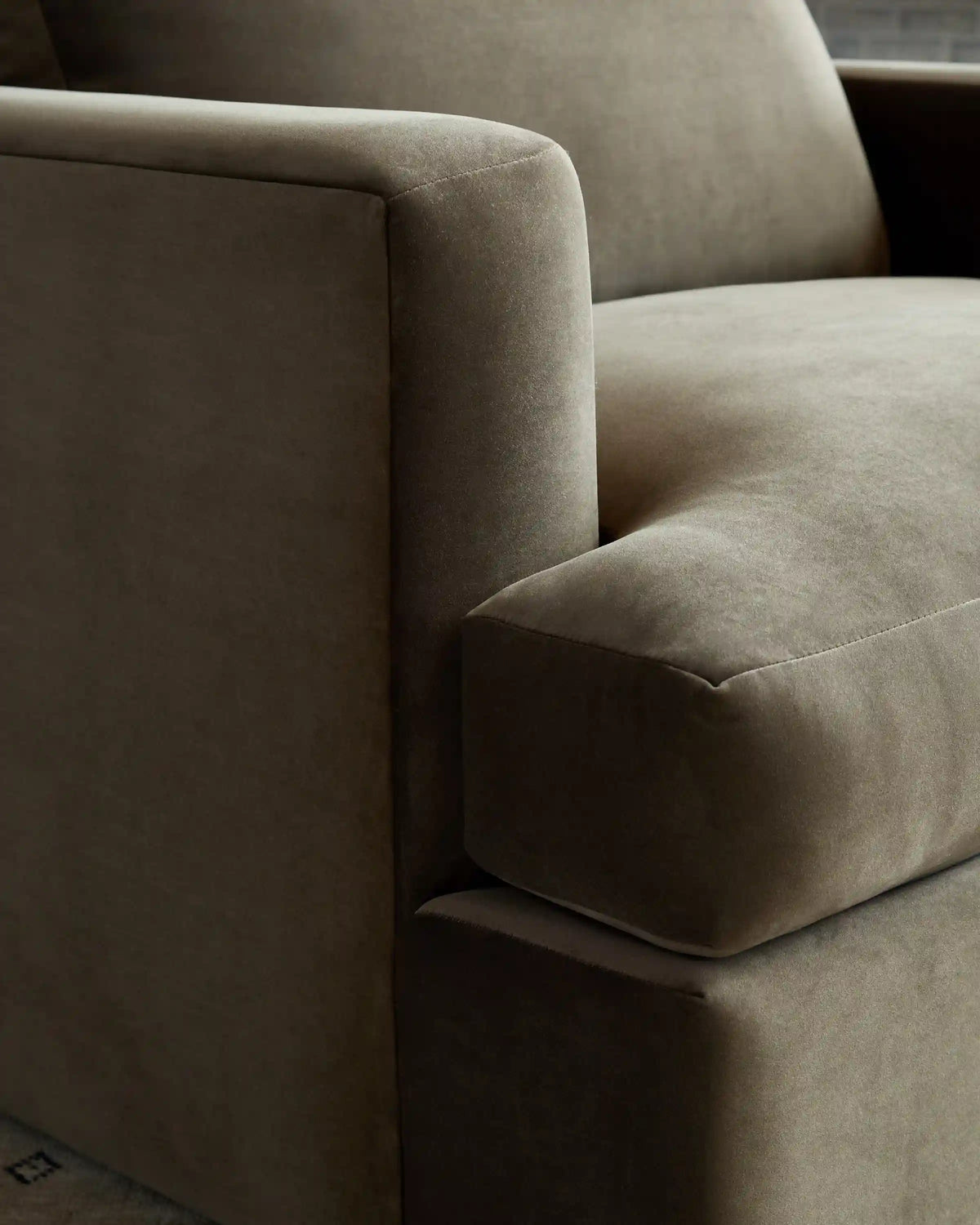 Sierra Curved Arm Accent Chair in Performance Velvet