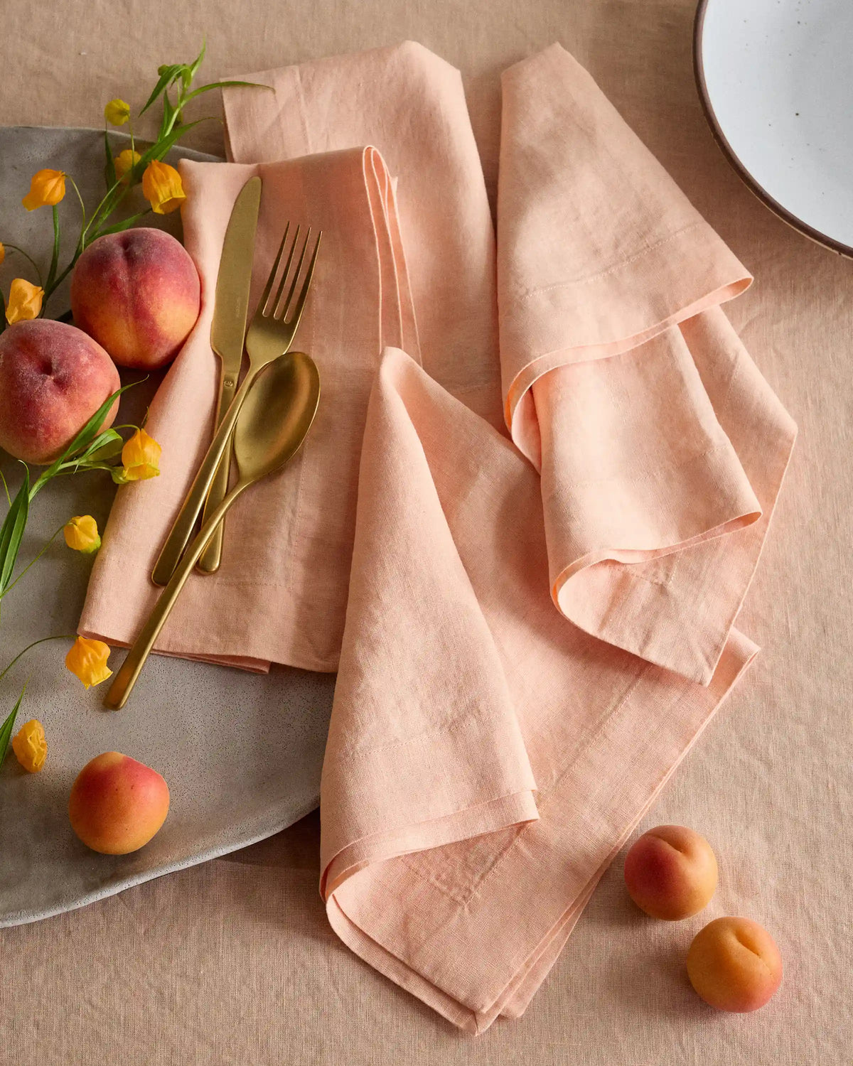 European Linen Wide-Hem Napkins, Set of 8