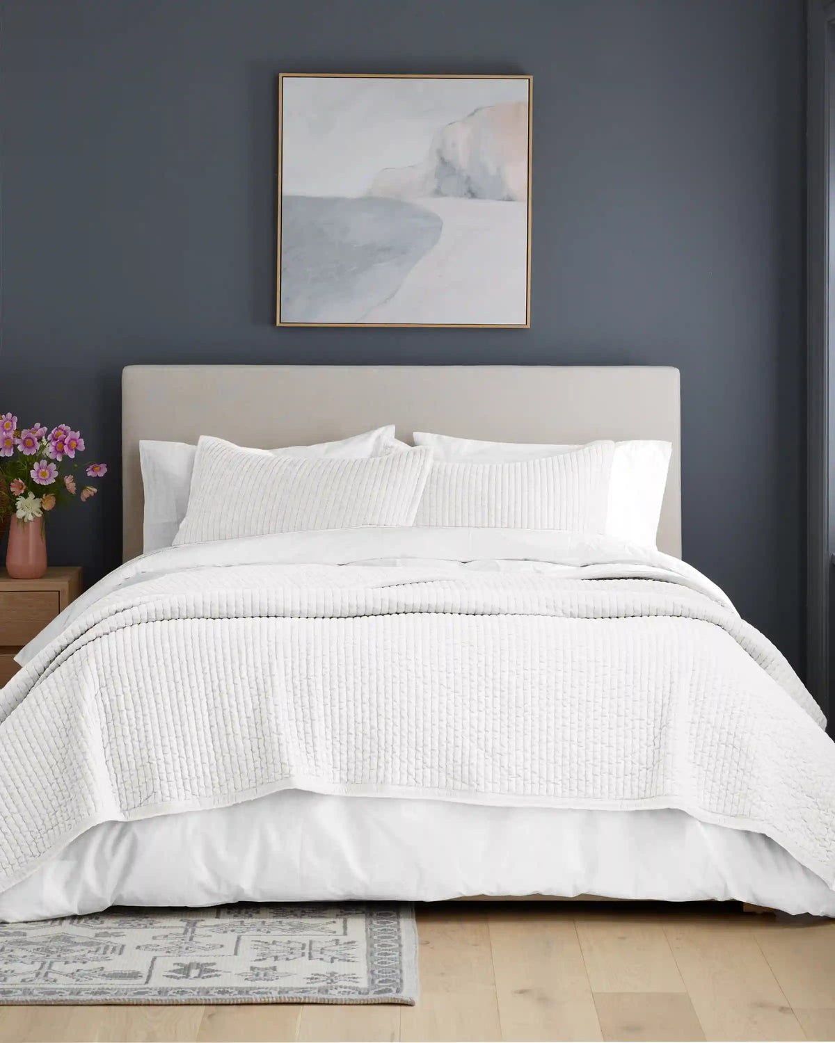 Cotton Velvet Vertical Channel Quilt