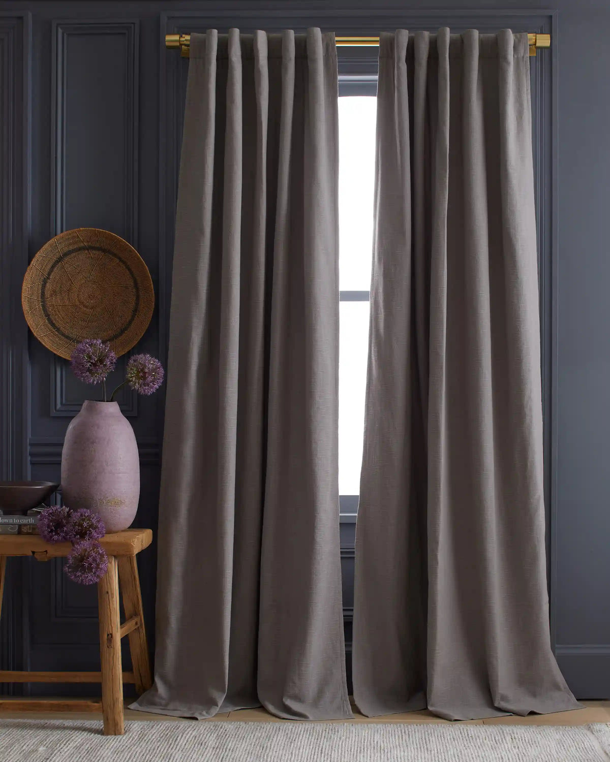 Cotton Slub Room Darkening Curtain - Single Panel