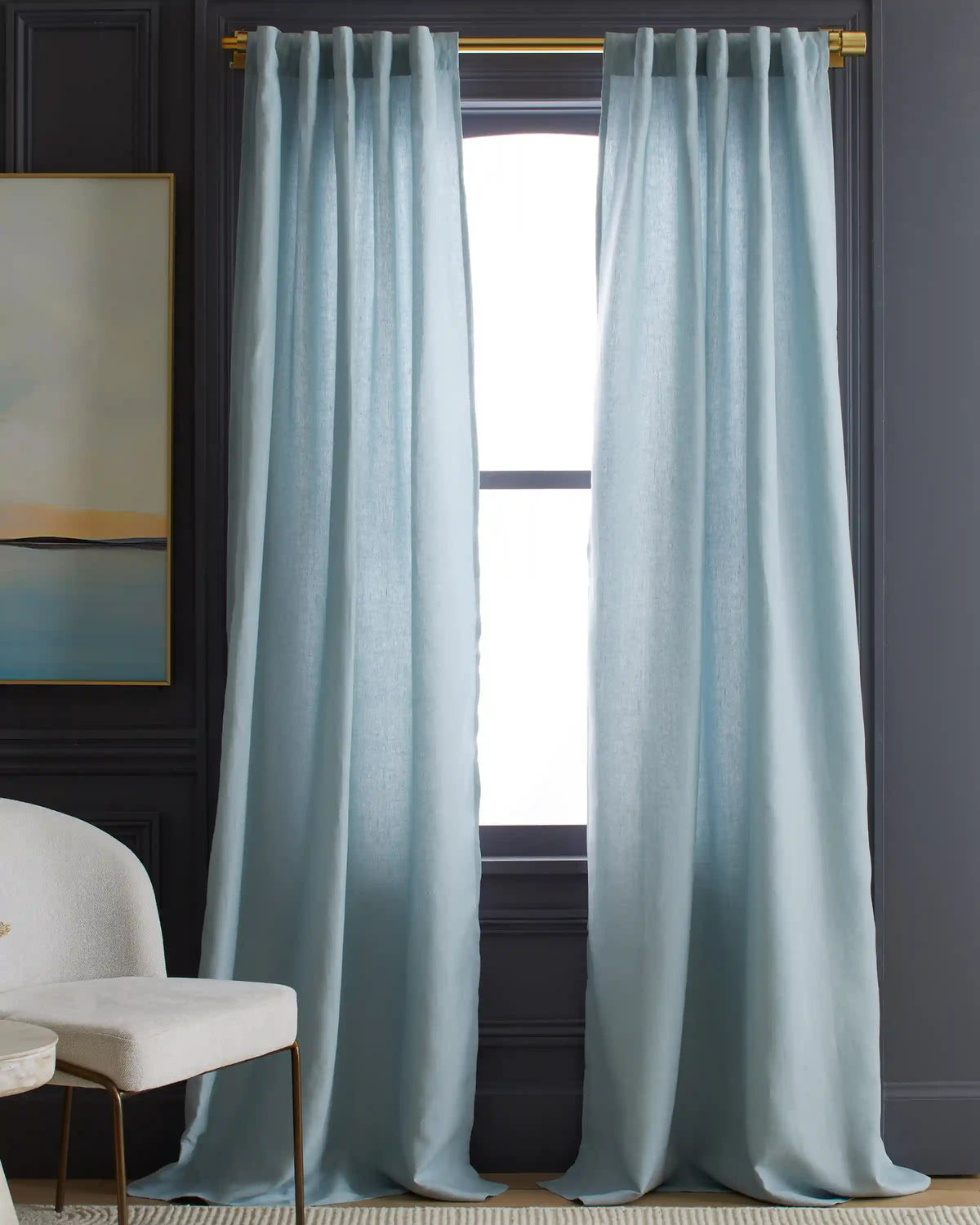 European Linen Curtain - Single Panel