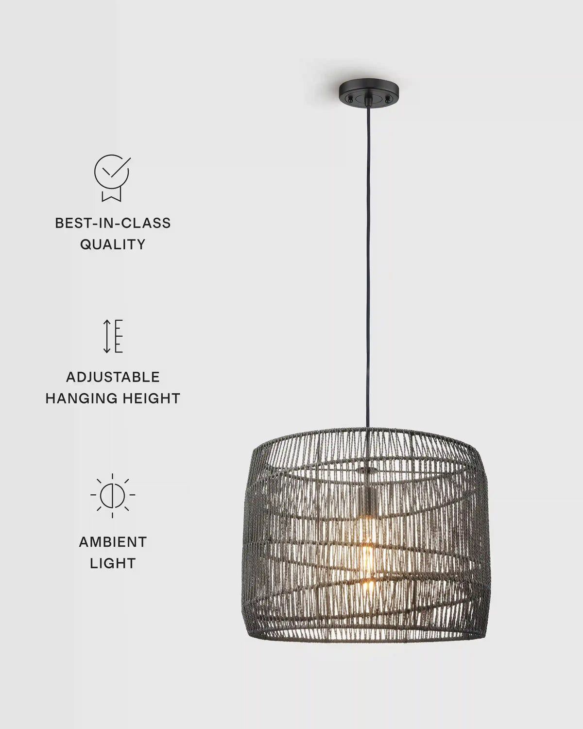 Woven Rope Drum Pendant Light