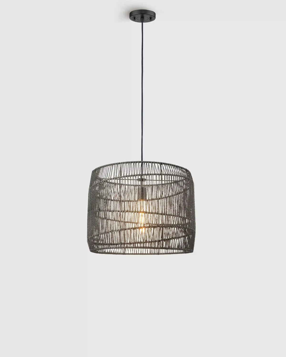 Woven Rope Drum Pendant Light