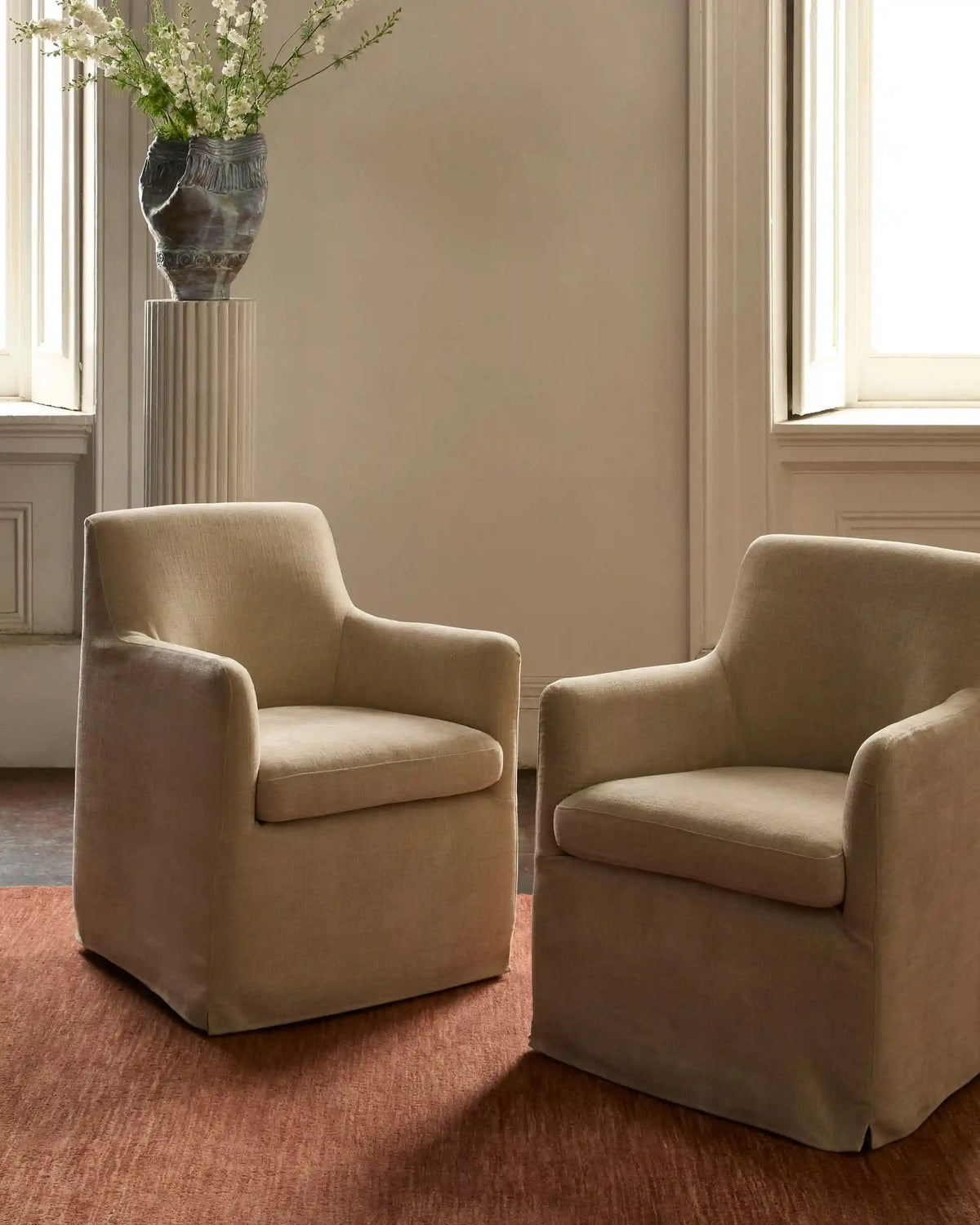 Performance Chenille Curved Back Dining Chair
