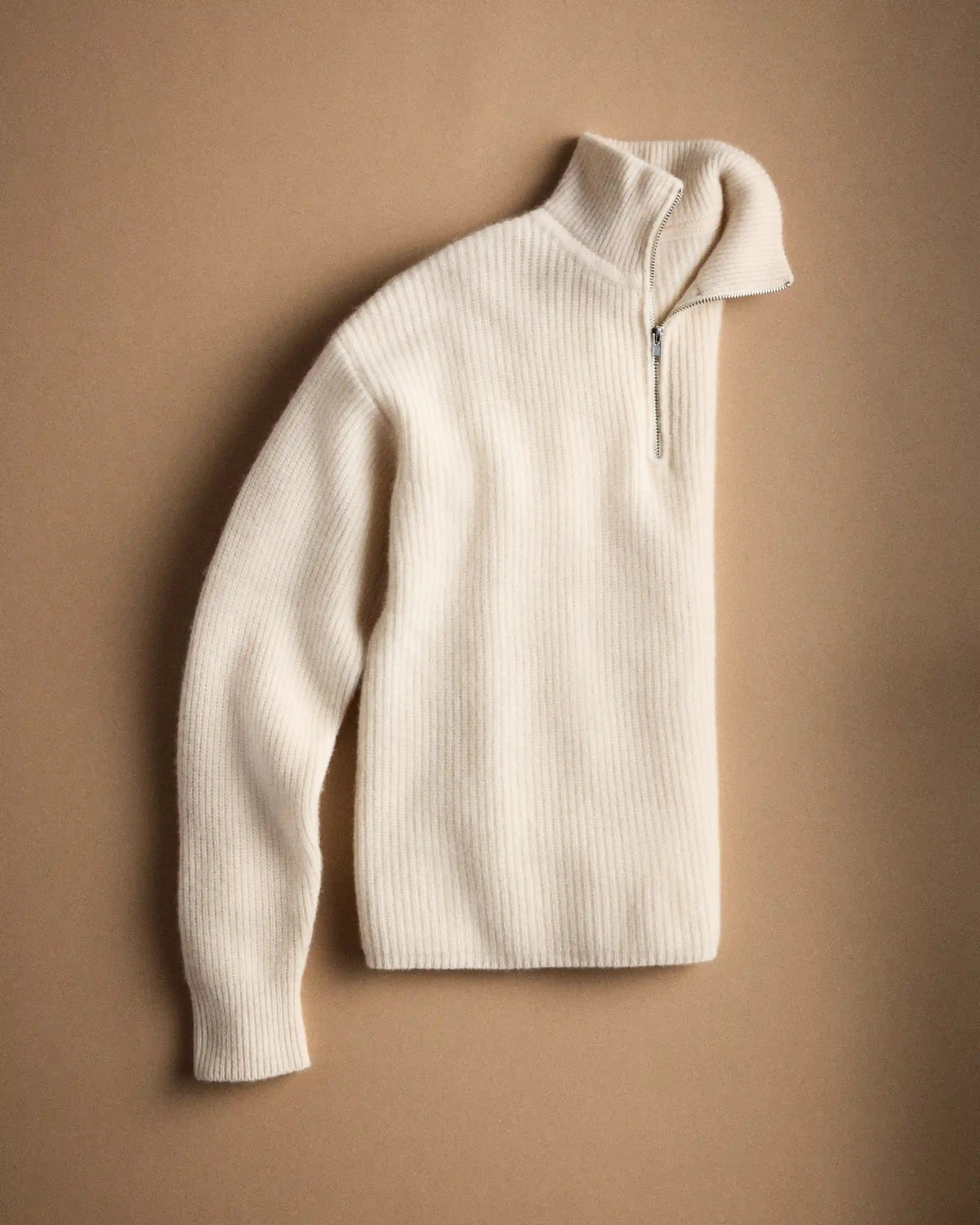 Mongolian Cashmere Fisherman Quarter Zip Sweater