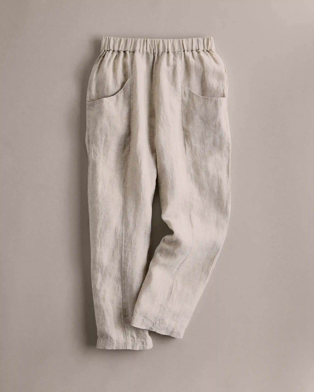 100% European Linen Tapered Ankle Pants