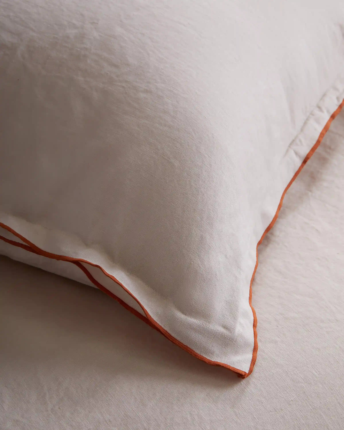 European Linen Double Embroidered Edge Duvet Cover Set