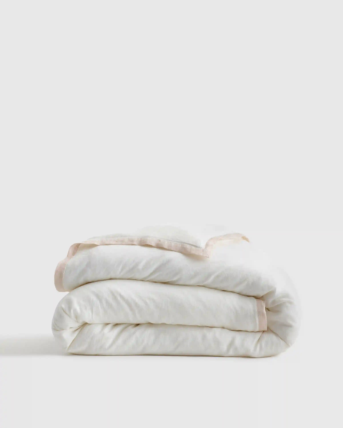 European Linen Contrast Flange Duvet Cover