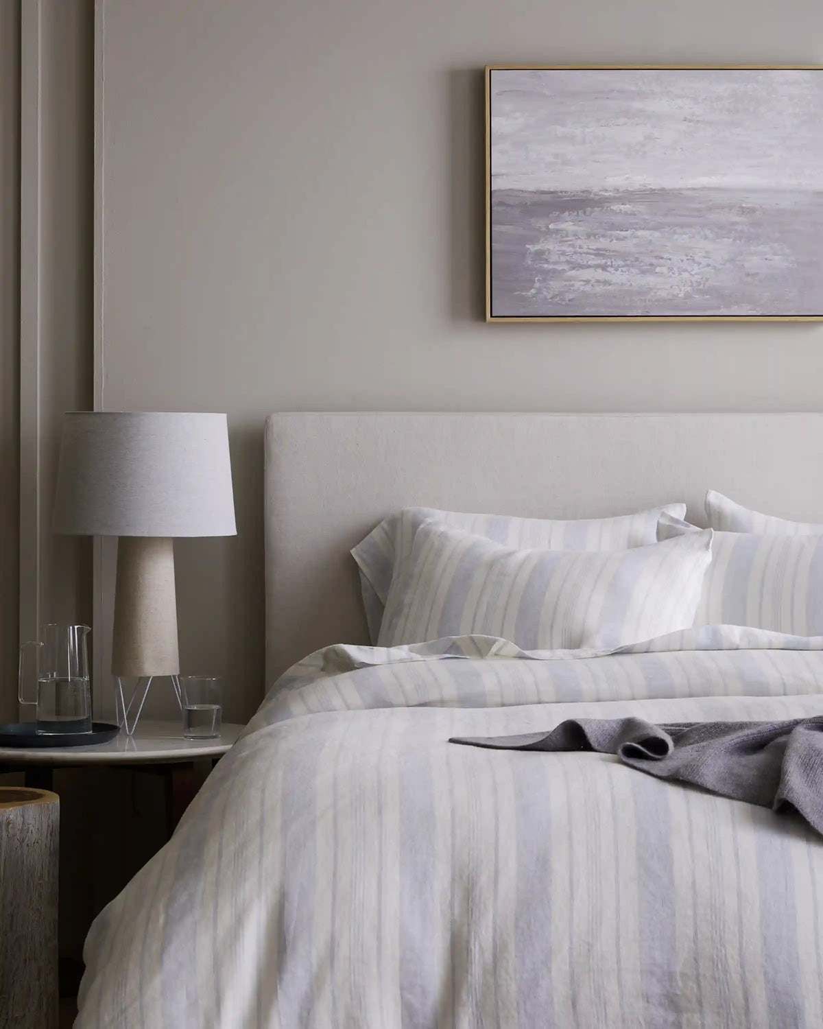 European Linen Modern Stripe Sham Set