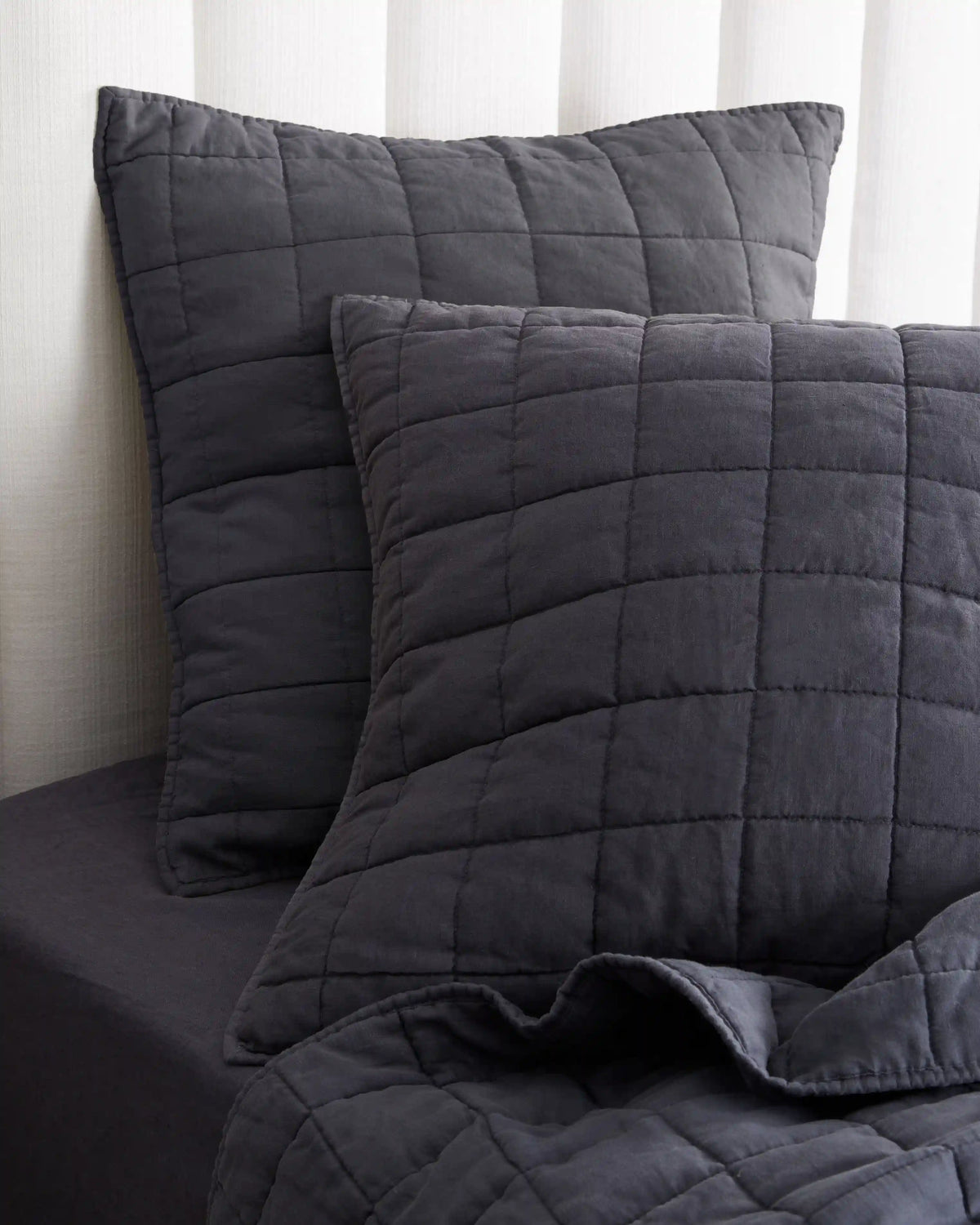 European Linen Box Quilted Euro Sham