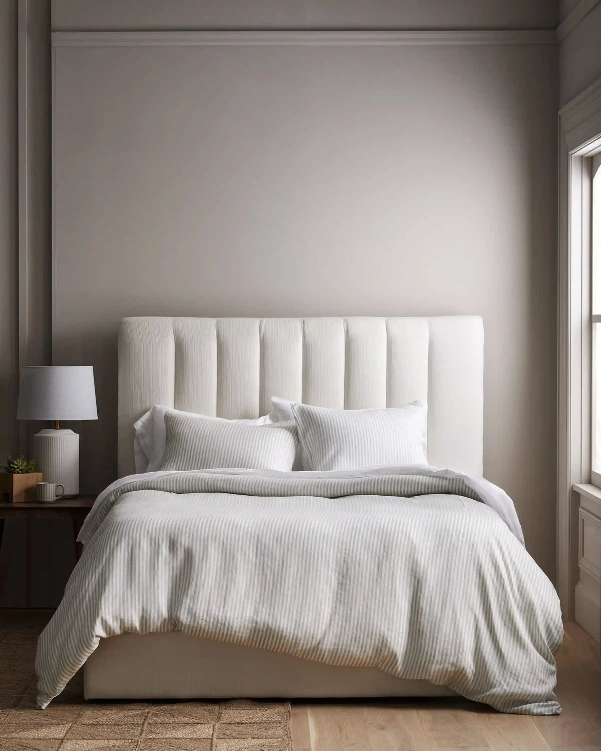 European Linen Stripe Duvet Cover Set