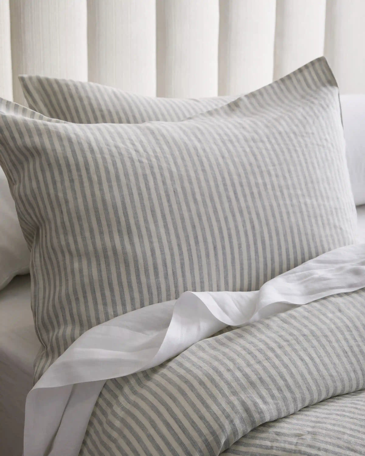 European Linen Stripe Deluxe Bedding Bundle