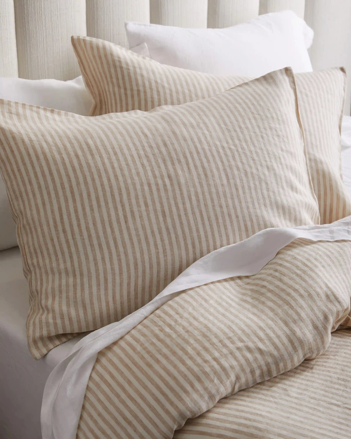 European Linen Stripe Deluxe Bedding Bundle