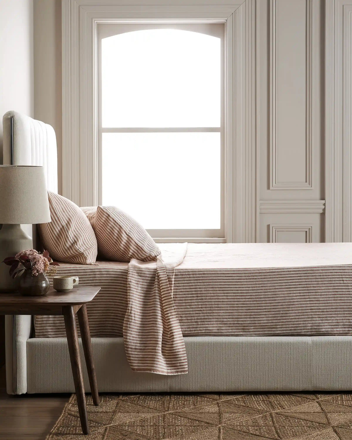European Linen Stripe Deluxe Bedding Bundle